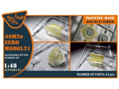 Zero A6M2b Model 21 double-sided painting mask for Academy