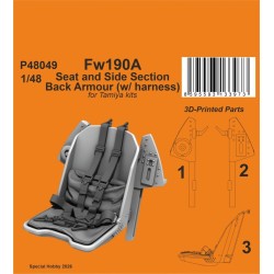 Fw190A Seat and Side Section Back Armour (w/ harness) for Tamiya