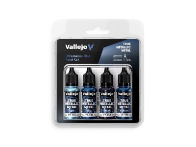 True Metallic Metal: Ultramarine Blue Paint Set (4)