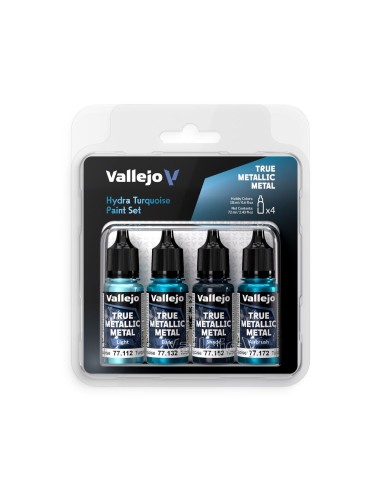 True Metallic Metal: Hydra Turquoise Paint Set (4)