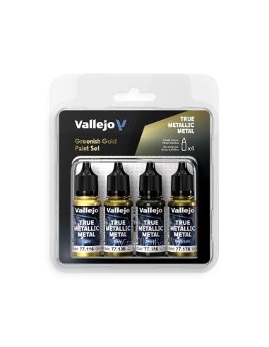 True Metallic Metal: Greenish Gold Paint Set (4)
