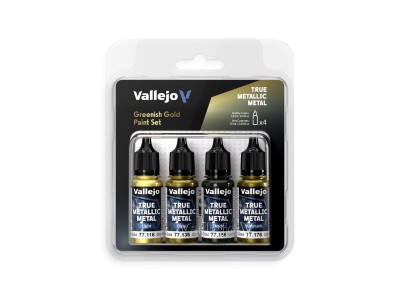 True Metallic Metal: Greenish Gold Paint Set (4)