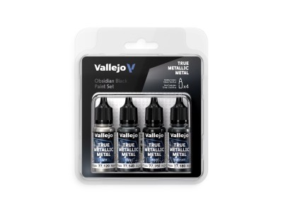 True Metallic Metal: Obsidian Black Paint Set (4)