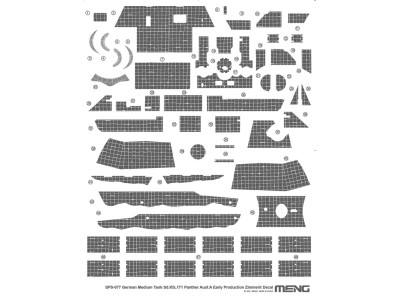 German Medium Tank Sd.Kfz.171 Panther Ausf.A Early Production Zimmerit Decal