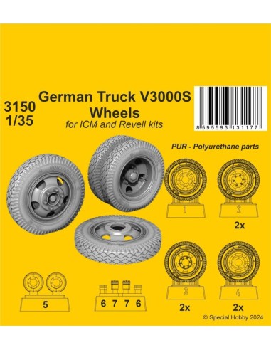 German Truck V3000S Wheels 1/35 / for ICM kits