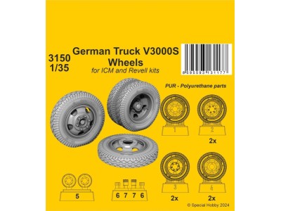 German Truck V3000S Wheels 1/35 / for ICM kits