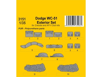 Dodge WC-51 Stowage and Seat Cushions  / for Zvezda and other kits