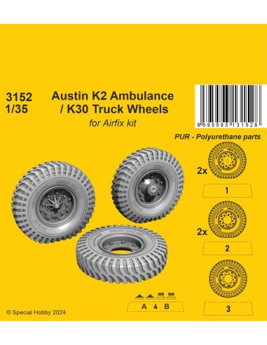 Austin K2 Ambulance / K30 Truck Wheels 1/35 /...