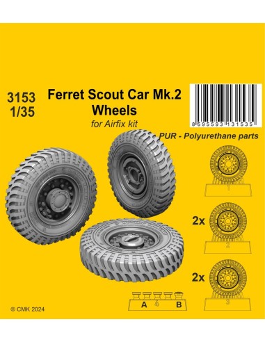 Ferret Scout Car Mk.2 Wheels 1/35 / for Airfix...