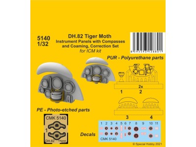 DH.82 Tiger Moth Instrument P. with Compasses and Coaming, Correction S.