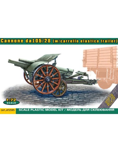 Italian 105/28 field cannon with trailer