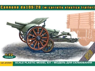Italian 105/28 field cannon with trailer