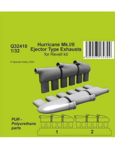 Hurricane Mk.I/II Ejector Type Exhausts 1/32