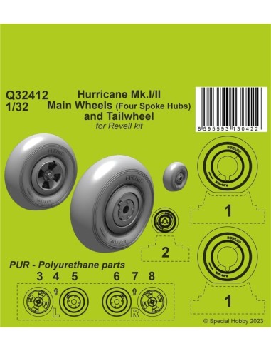 Hurricane Mk.I/II Main Wheels (Four Spoke Hubs)...
