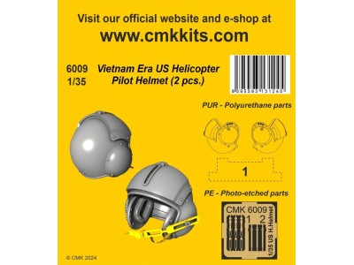 Vietnam Era US Helicopter Pilot Helmet (2 pcs.) 1/35