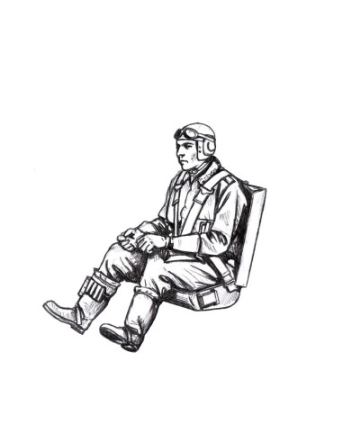 Bf 109G German Pilot, seated (for Eduard kits)