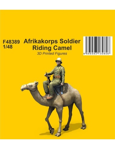 Afrikakorps Soldier Riding Camel 1/48 / 3D Printed
