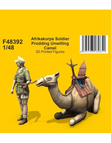 Afrikakorps Soldier Prodding Unwilling Camel 1/48