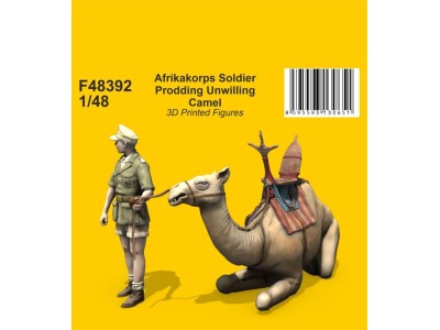 Afrikakorps Soldier Prodding Unwilling Camel 1/48