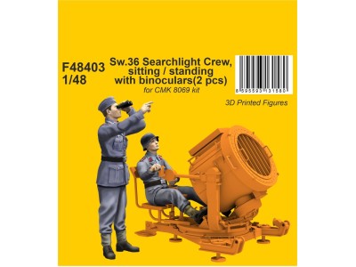 Sw.36 Searchlight Crew, sitting / standing with binoculars