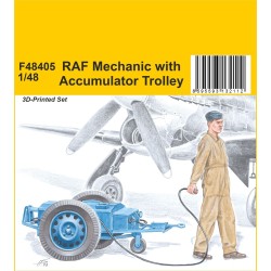 RAF Mechanic with Accumulator Trolley