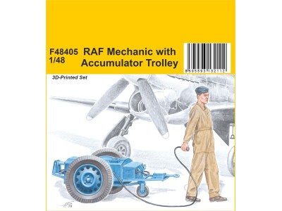 RAF Mechanic with Accumulator Trolley