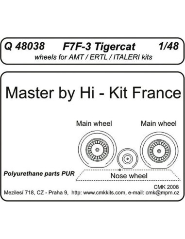F7F-3 tigercat wheels für Revell Bausatz