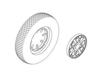 F4U Corsair wheels with plain discs and