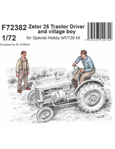 Zetor 25 Tractor Driver and village boy 1/72