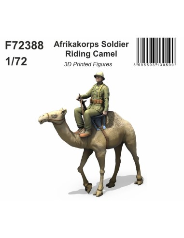 Afrikakorps Soldier Riding Camel 1/72 / 3D Printed