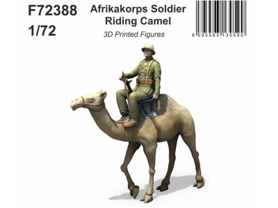 Afrikakorps Soldier Riding Camel 1/72 / 3D Printed