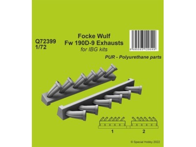 Focke Wulf Fw 190D-9 Exhausts / for 1/72 IBG kits