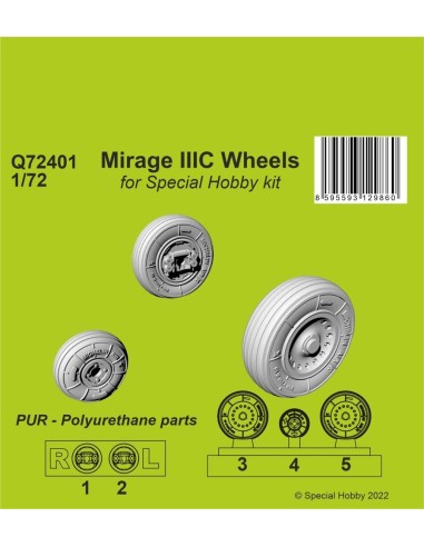 Mirage IIIC Wheels for Special Hobby kit