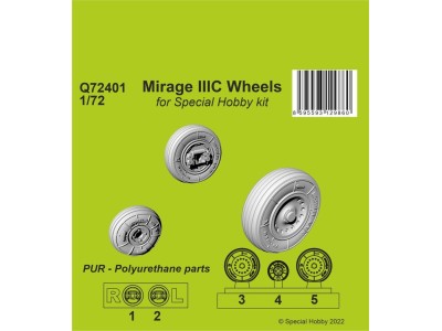 Mirage IIIC Wheels for Special Hobby kit