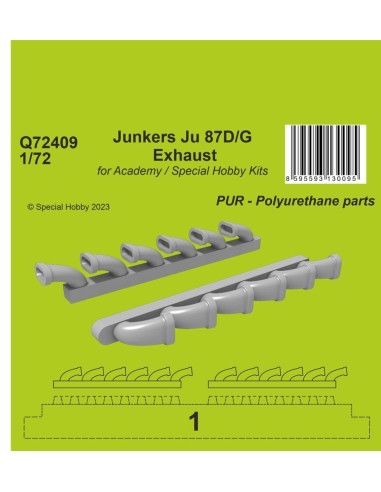Junkers Ju 87D/G Exhaust 1/72 / for Academy and...