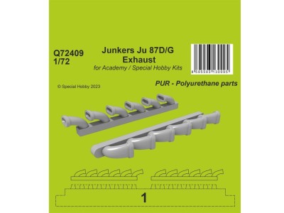 Junkers Ju 87D/G Exhaust 1/72 / for Academy and Special Hobby Kits