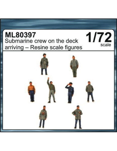 Submarine crew on the deck arriving
