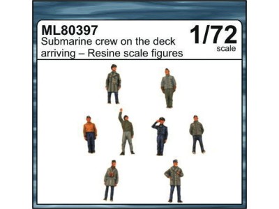 Submarine crew on the deck arriving