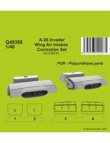 A-26 Invader Wings Air Intakes Correction Set