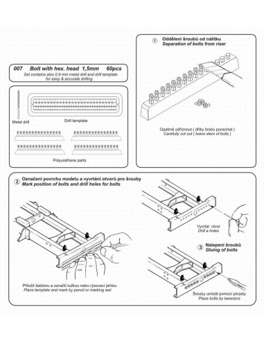 Schrauben mit Muttern, 1,5 mm Mit Bohrer