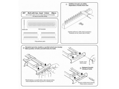 Schrauben mit Muttern, 1,5 mm Mit Bohrer