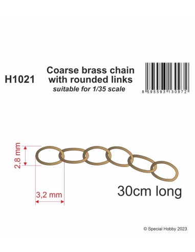 Coarse brass chain with rounded links -...