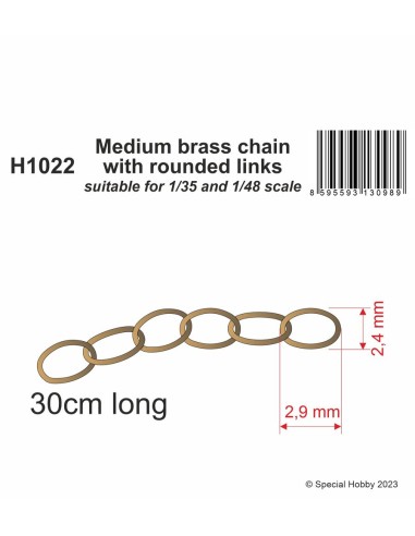 Medium brass chain with rounded links -...