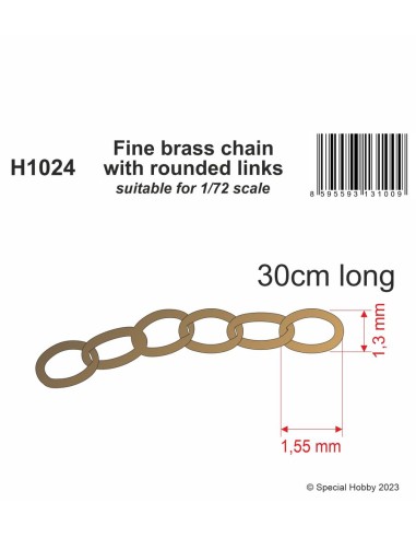 Fine brass chain with rounded links - suitable...