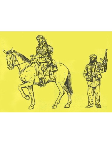 US Military Policman Mounted and Iraqi Civilians