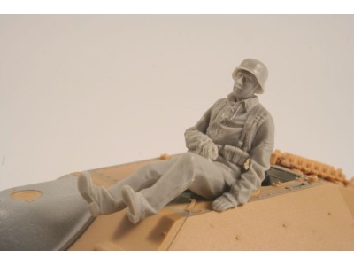 German WWII Hetzer Sitting Infanty man