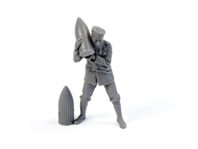 German WWI Minenwerfer Crewmember Loading Shell
