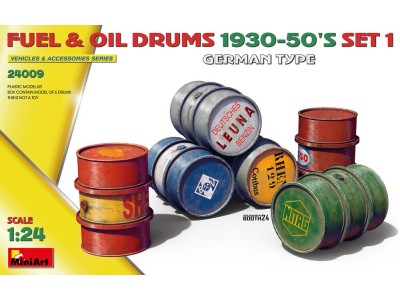 Fuel & Oil Drums 1930-50's Set 1 (German Type)