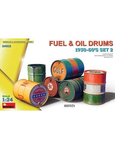 Fuel & Oil Drums 1930-50's Set 2