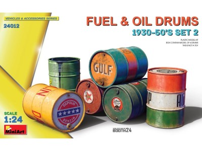 Fuel & Oil Drums 1930-50's Set 2